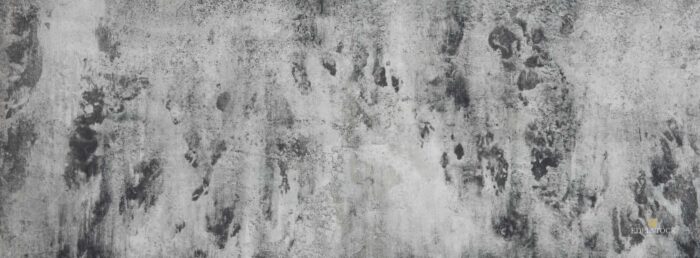 Dunkelgraues XXL Wandbild mit hellgrauem Wellenmuster und Farbverläufen in wildem Muster