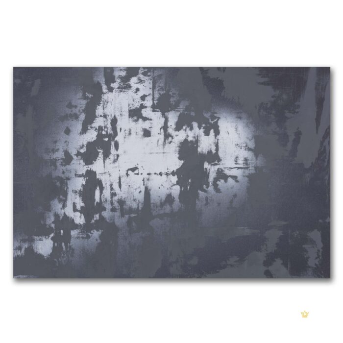 Dunkelgraues XXL Wandbild mit hellgrauem Verlauf im Zentrum und wildem Muster