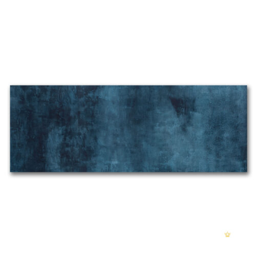 Langes XXL Wandbild im Grossformat in Blau mit verschiedenen Blauen Verläufen und Wolkenmuster